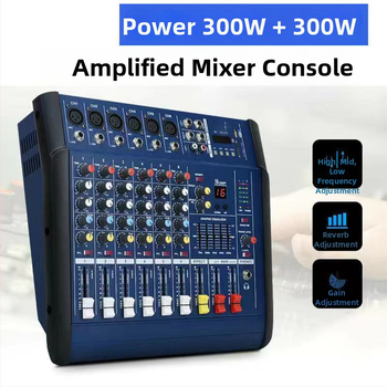 4/6/8/12-kanálový mixážny pult s integrovaným zosilňovačom – všetko v jednom pre vonkajšie malé vystúpenia, karaoke, svadby, monitorovanie zvuku