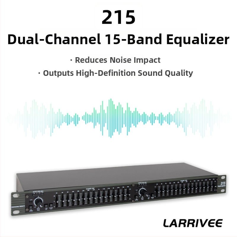 Dvojkanálový 15-pásmový ekvalizér, nízky šum, ladenie frekvencií, profesionálne použitie na pódiu aj domáce použitie