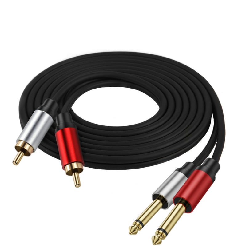 ERE ultra-meki bakreni jezgra audio kabel 6,35 mm na RCA, dvostrani 6,35 mm na dvostruke RCA, 2-kanalni