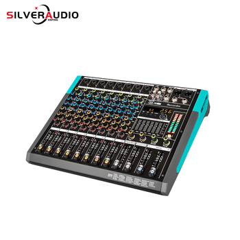 8-kanalni USB Bluetooth mikser za konferencijske snimke, 256 reverbi, SNR ≥70 dB, raspon 100 Hz–20 kHz