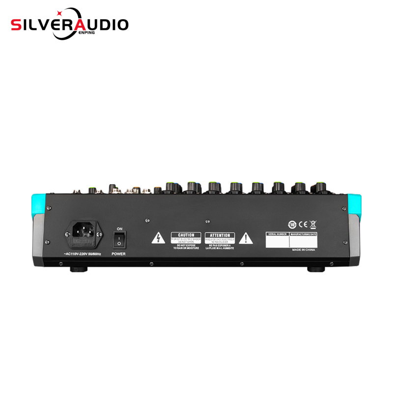 8-kanalni USB Bluetooth mikser za konferencijske snimke, 256 reverbi, SNR ≥70 dB, raspon 100 Hz–20 kHz