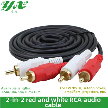2RCA audio kabel za TV, dvije parne konekcije, bakreno jezgro s pozlaćenjem, duljina 1,5–15 m