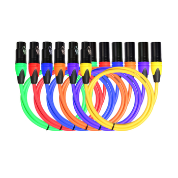XLR audio kabel s zaštitom od cinkove legure, bojom kodiran, prilagodljiva duljina, muško–ženski priključci, potpuno balansiran za mikser i pojačalo
