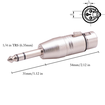 rexlis audio adapter 6,35 mm stereo na 3‑pin XLR mikrofon za mikser