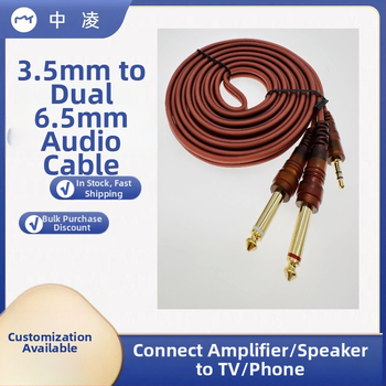 3 m zlatno zaštićeni kabel: 3,5 mm na dvostruke 6,5 mm audio priključke; 3,5 mm na dvostruke 6,35 mm mono za računalni mikser