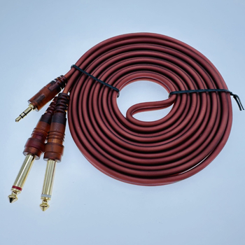 Zhongling cablu audio ecranat, 3 m, placat cu aur, 3,5 mm către dual 6,5 mm și 3,5 mm către dual 6,35 mm, pentru mixer PC, învelire PVC elastic