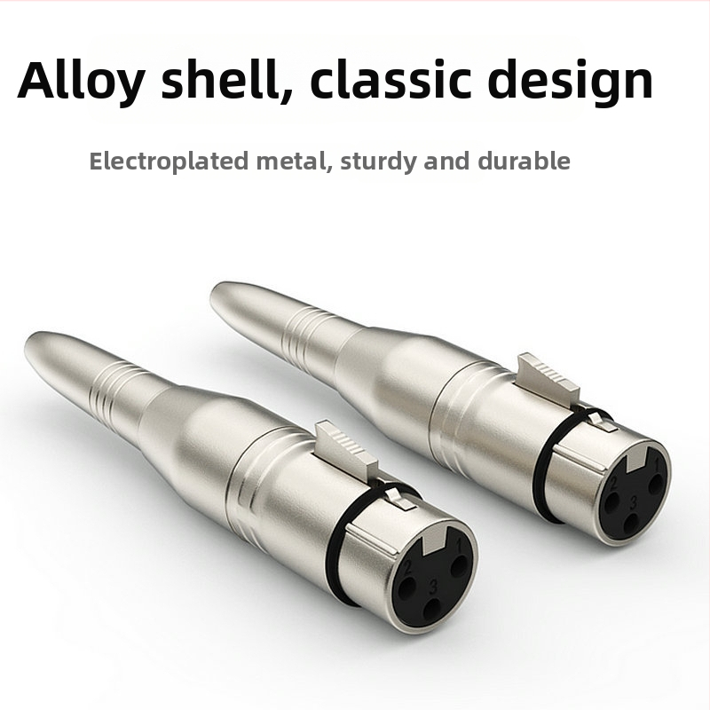 XLR samica na 6,35 mm zvukový adaptér – zliatina, 500 cyklov, 1–2 jadierka, pre mikrofón a mixér