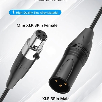 Cablu audio XLR cu 3 pini, conectori masculi și feminini, 3‑pin, personalizabil