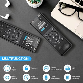 Στυλό καταγραφής A12 – 60 ωρών εγγραφής, MP3/WAV, TF Κάρτα, Καταγραφή με ένα πλήκτρο, USB 2.0