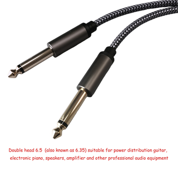 6.5 mm audio kabel, muško–muški, dvovodični kabel, za zvučnike, mikser, pojačalo, mikrofon, klavir i električnu gitaru