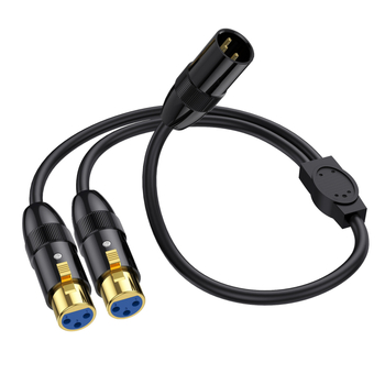Mikrofon Y-kabel s metalnim kućištem, 1 na 2 XLR, s muškim na dva ženska XLR konektora