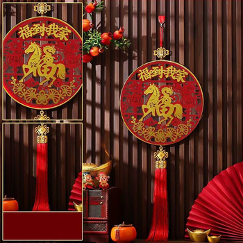 Lógó dísz lóévvel, kézzel készített flockolt szövetből, a nappaliba, Tavaszi Fesztivál, kínai stílus