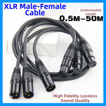 DMX512 3-žilový XLR kábel s mužským a ženským konektorom, holý meďový vodič, Shadow Fiber, prispôsobiteľné spracovanie; vhodný pre mixér, efekty, zosilňovač a mikrofón