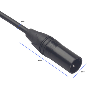 Kabel za audio 6,35 mm na XLR muški za mikser, metalno kućište, zlatno obloženi utikač, dva vodiča