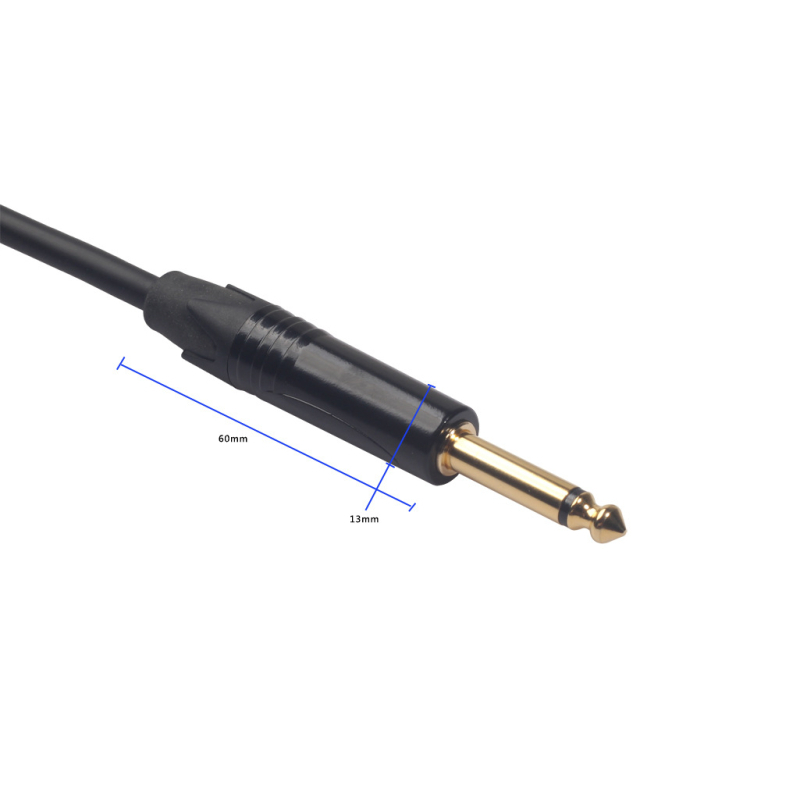 Kabel za audio 6,35 mm na XLR muški za mikser, metalno kućište, zlatno obloženi utikač, dva vodiča
