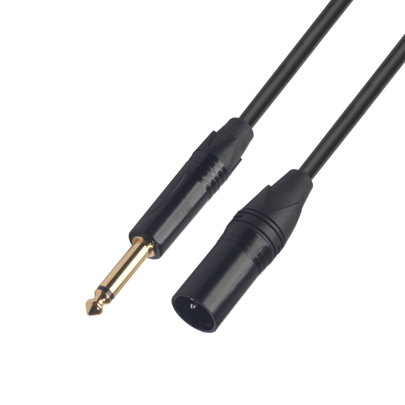 Kabel za audio 6,35 mm na XLR muški za mikser, metalno kućište, zlatno obloženi utikač, dva vodiča