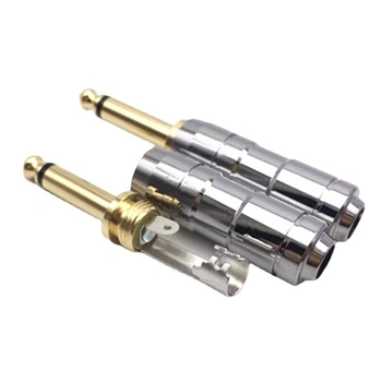 Monó 6,35 mm-es dugó mikrofonhoz, forrasztott fej, rézcső, aranyozott bevonat; üzemi hőmérséklet 50°C