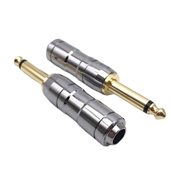 Monó 6,35 mm-es dugó mikrofonhoz, forrasztott fej, rézcső, aranyozott bevonat; üzemi hőmérséklet 50°C