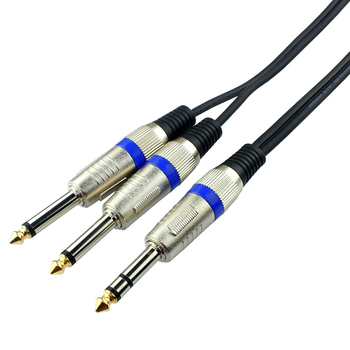 JSJ Jinshan Angle audio kabel 6,35 mm na dvostruki 6,35 mm, 6,5 mm troje-jezgreni kabel za mikser