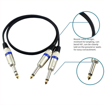 JSJ Jinshan Angle audio kabel 6,35 mm na dvostruki 6,35 mm, 6,5 mm troje-jezgreni kabel za mikser