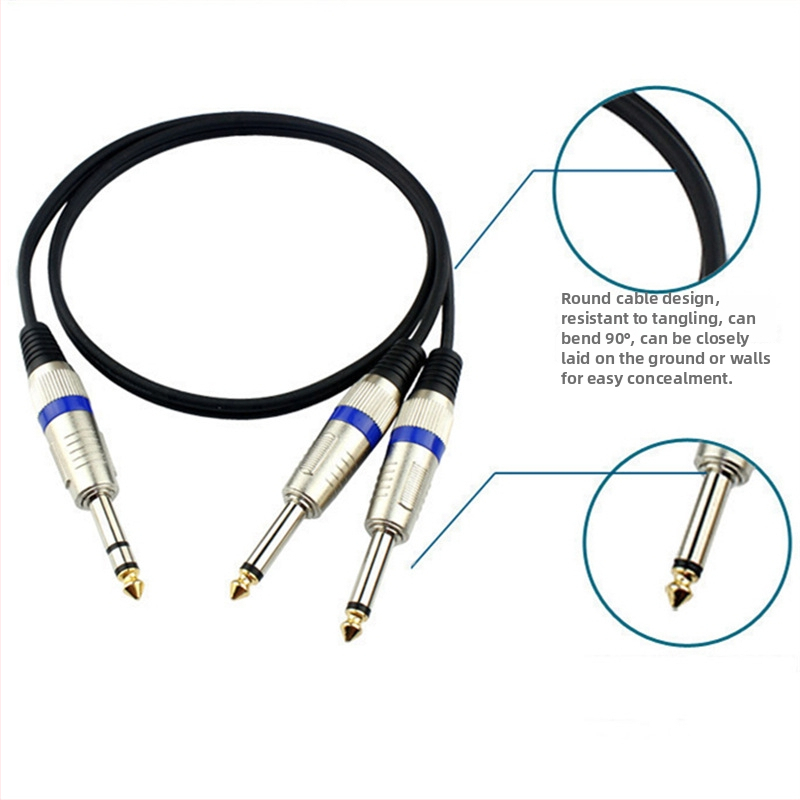 JSJ Jinshan Angle audio kabel 6,35 mm na dvostruki 6,35 mm, 6,5 mm troje-jezgreni kabel za mikser