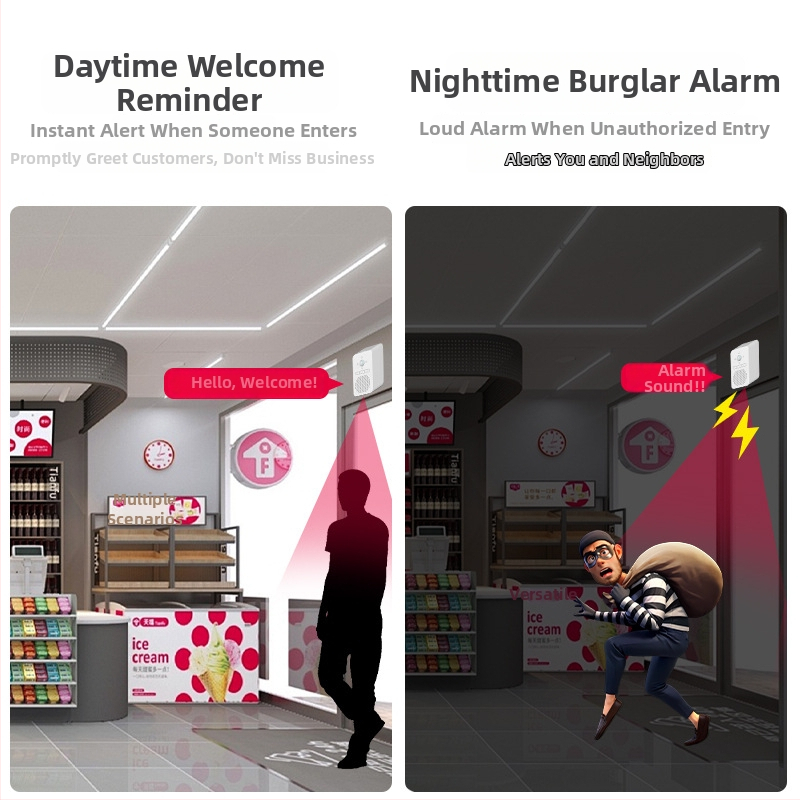 Senzorový zvon na dvere | Značka: TEP | Model: Human Body Sensor Reminder | Nie je importované