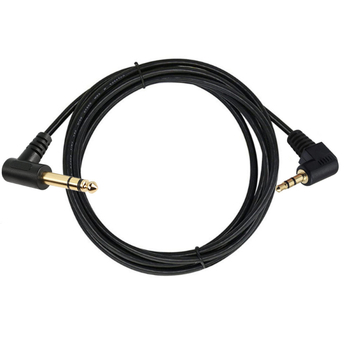 Pozlaćeni 90° zavojni kabel: 1/8" na 1/4", 3.5mm TRS na 6.35mm, stereo, bakreno jezgro