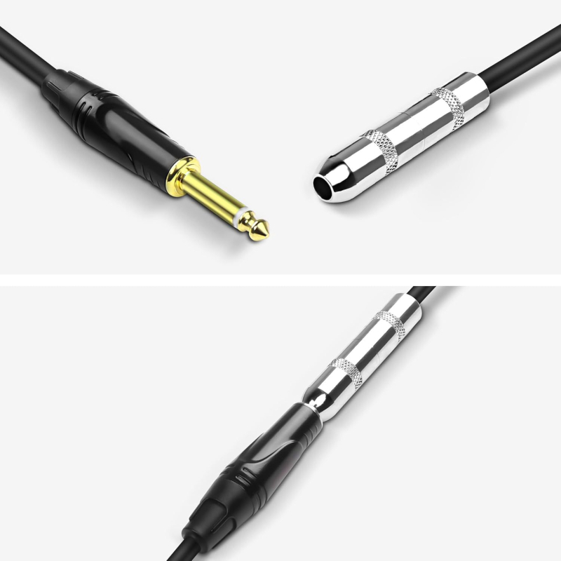 6,35 mm ženski-ženski audio produžni kabel, kontakti s premazom srebra, bakreno vodilo tinom obloženo, PVC omotač, RoHS potvrda