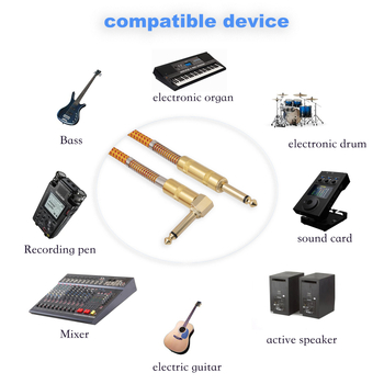 Nova dvostruko oklopljeni 22 AWG gitar audio kabel, ravno do lakta, 3 m, 1/4 in (6,35 mm), muško–muško