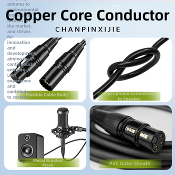 XLR produžni kabel za mikrofon, uravnotežen zvuk, bakreni vodič, zavarena konstrukcija