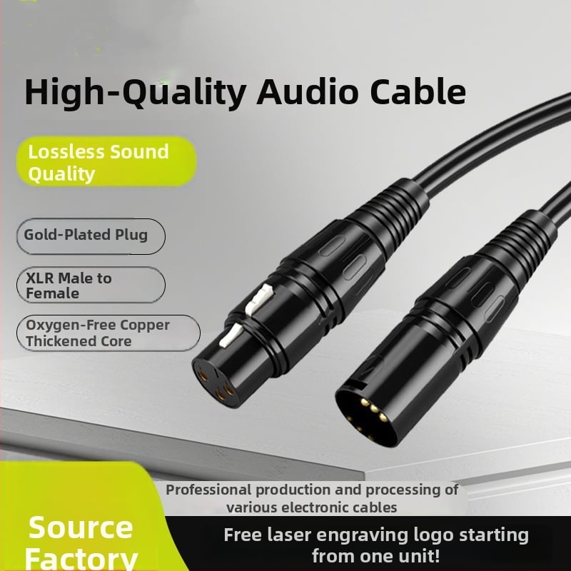 XLR produžni kabel za mikrofon, uravnotežen zvuk, bakreni vodič, zavarena konstrukcija