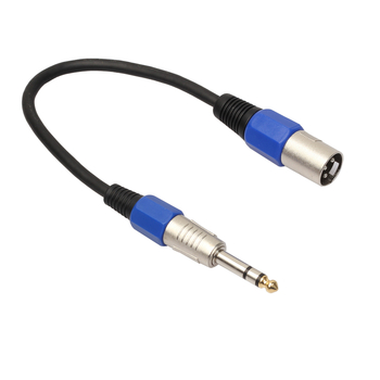 Crni audio adapter kabel za mikser i mikrofon, duljine 0,3 m, zlatni kontakti, stereo, 6,35 mm priključak Canon