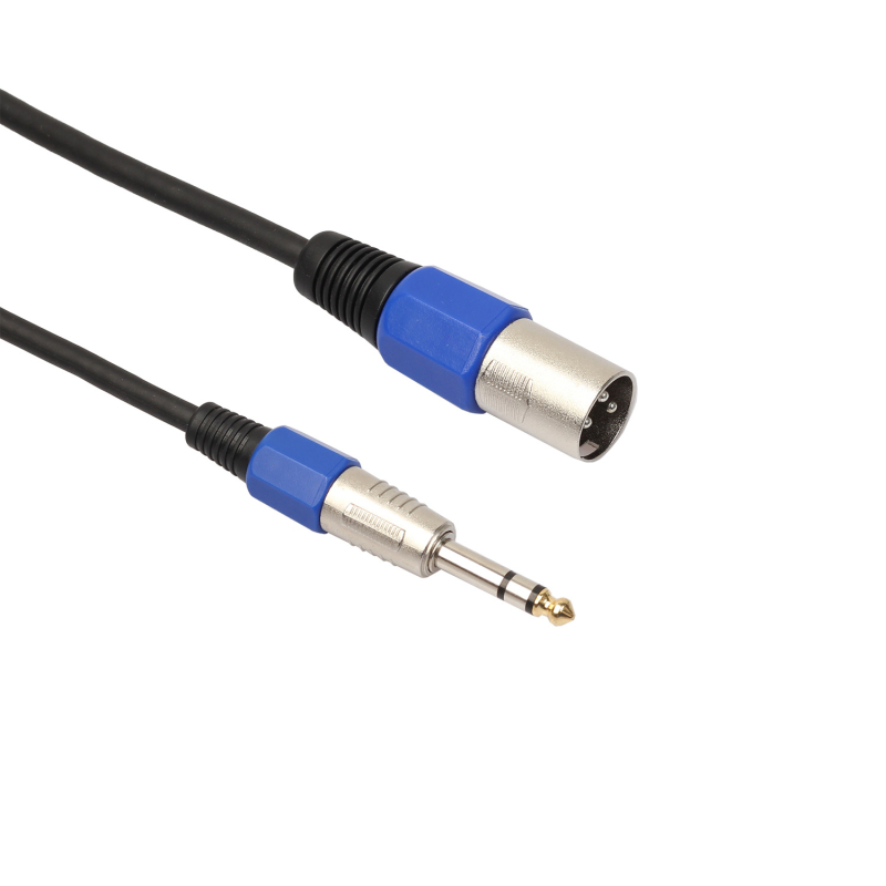 Crni audio adapter kabel za mikser i mikrofon, duljine 0,3 m, zlatni kontakti, stereo, 6,35 mm priključak Canon