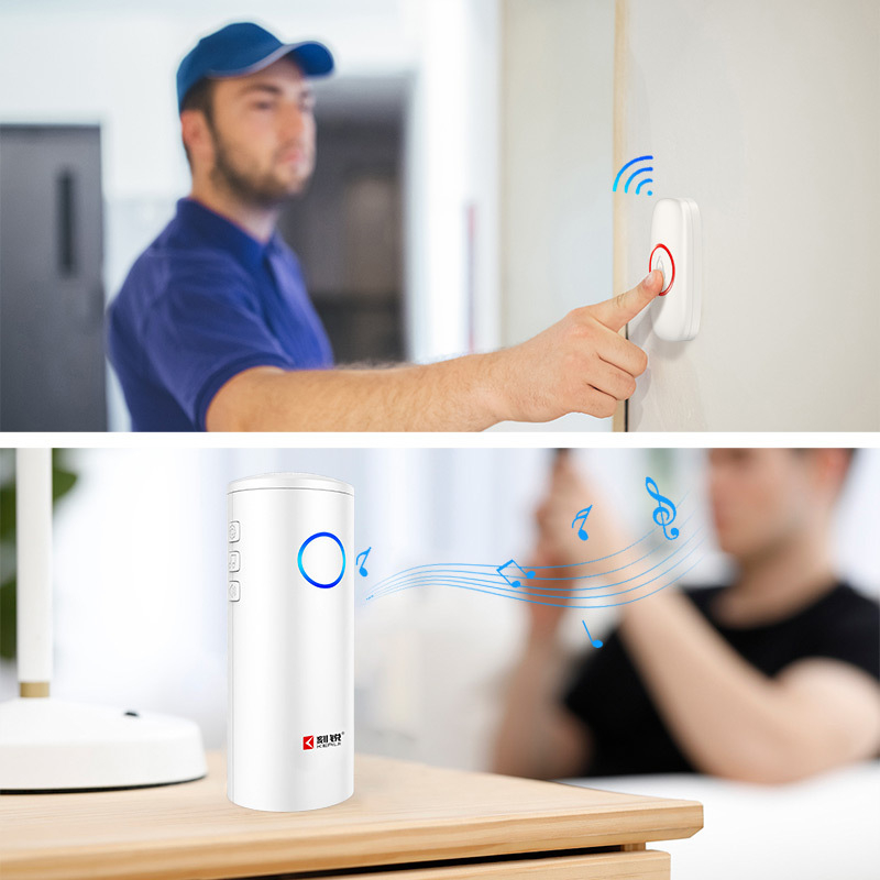 Sonerie wireless — model Y7+F55, 3 baterii AA, 5V, 39 melodii, rază: vile, magazine, case, birouri, săli de conferințe