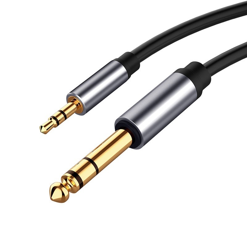 Audio kabel 3,5 mm na 6,5 mm, muški‑muški, zlatno bakreno jezgro, bakreni vodič, težina 0,2