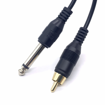 Gitarski kabel 6,35 mm na RCA, zlatno prevučena lotos glava, za glazbene instrumente i miksete, audio kabel, napajanje za tetovažno pero, duljina 2 m