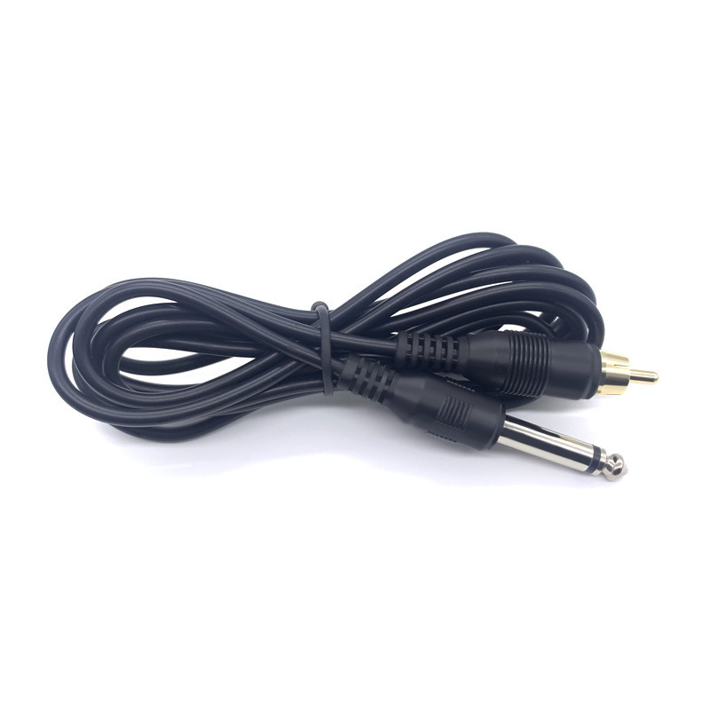 Gitarski kabel 6,35 mm na RCA, zlatno prevučena lotos glava, za glazbene instrumente i miksete, audio kabel, napajanje za tetovažno pero, duljina 2 m