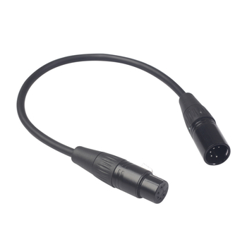 REXLIS cablu audio XLR, 5 conductori, ecranare dublă, mufe din aliaj de zinc cu placare argintie, de la masculin la feminin, înveliș PVC