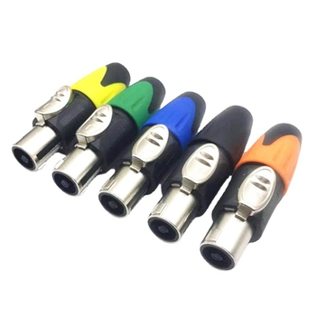 Conector audio pentru difuzoare, patru nuclee, conector audio/video, corp din plastic (Patru nuclee; conector audio/video; aplicație pentru difuzoare)