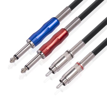 Audio kabel s dvostrukom zaštitom: RCA na dvostruke 6,35 mm muške konektore, za pojačalo i mikser