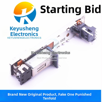 Potenciometer pre mixér, ALPS RSA0N11M9A0J, 10 Ω nominálna odolnosť, push-pull úprava, Typ D (index), 0.05 W, rozlíšenie 4 kroky