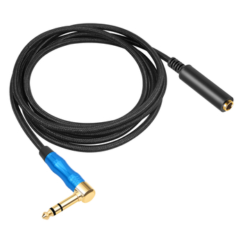 Audio produžni kabel s pravim kutem, muško–ženski priključak, pozlaćeni bakreni vodiči, trostruki signali kabel