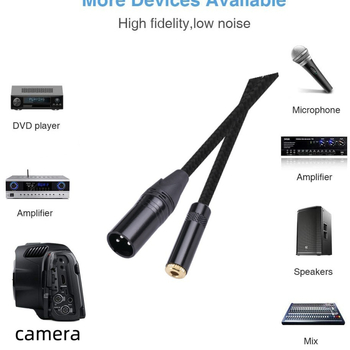 Bakreni, dvostruko oklopljen, pleteni kabel 3,5 mm ženski na 3-pins XLR muški balansirani audio adapter.