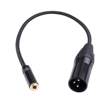 Bakreni, dvostruko oklopljen, pleteni kabel 3,5 mm ženski na 3-pins XLR muški balansirani audio adapter.