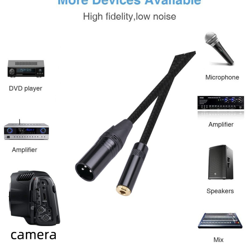 Bakreni, dvostruko oklopljen, pleteni kabel 3,5 mm ženski na 3-pins XLR muški balansirani audio adapter.