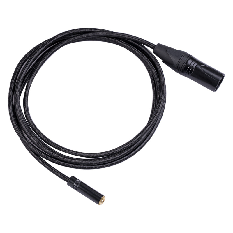 Bakreni, dvostruko oklopljen, pleteni kabel 3,5 mm ženski na 3-pins XLR muški balansirani audio adapter.