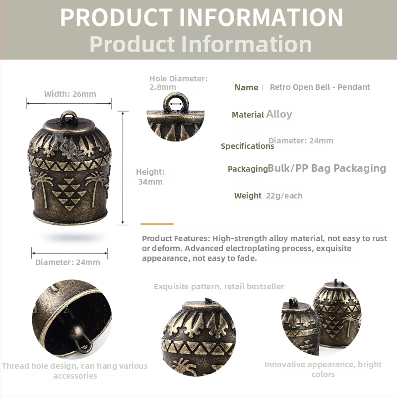 Viseći privjesak – metal, premaz legure, pastoralni stil, PP vrećica, Lizhenda Hardware Manufacturing
