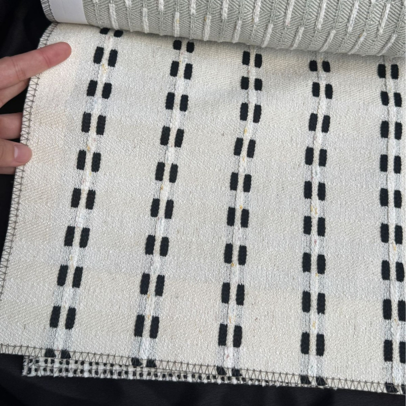 2025 nova zelena pruga, francuski pamuk-lan jacquard blackout zavjese za dječju sobu, spavaću sobu ili dnevni boravak – elegantan vrhunski dizajn