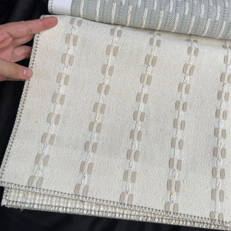 2025 nova zelena pruga, francuski pamuk-lan jacquard blackout zavjese za dječju sobu, spavaću sobu ili dnevni boravak – elegantan vrhunski dizajn
