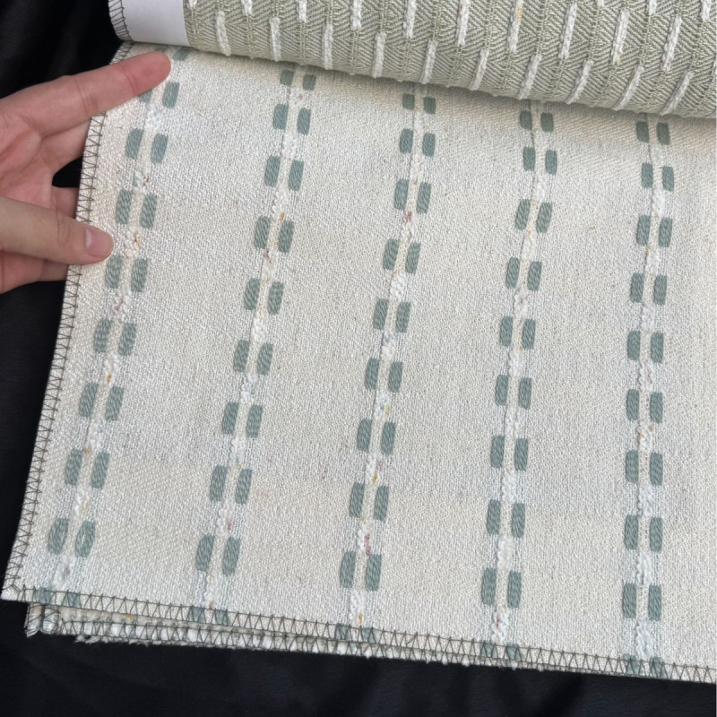 2025 nova zelena pruga, francuski pamuk-lan jacquard blackout zavjese za dječju sobu, spavaću sobu ili dnevni boravak – elegantan vrhunski dizajn
